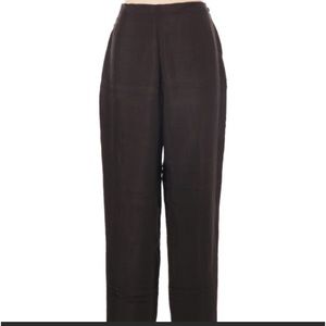Eileen Fisher Brown raw silk pants